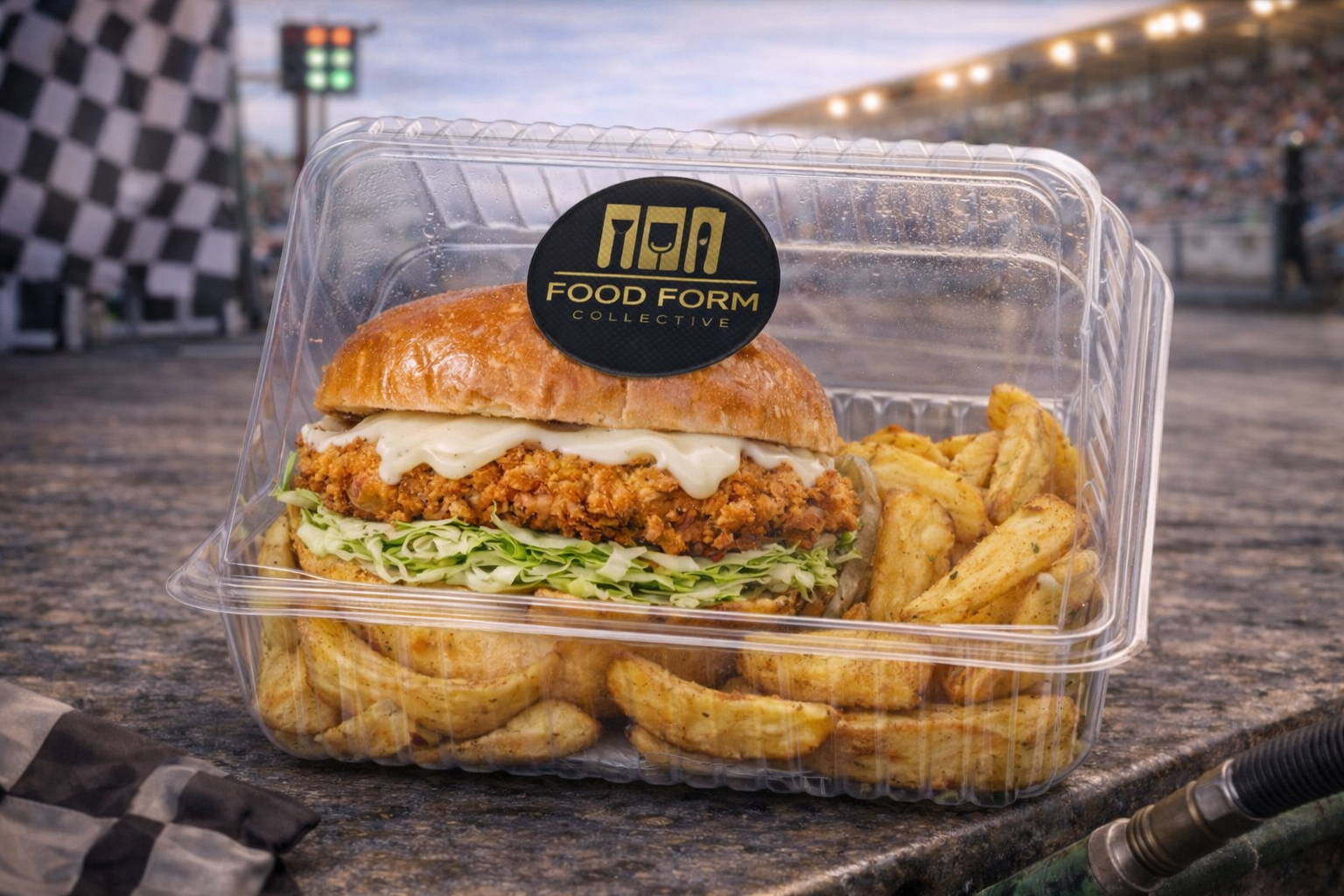 Crispy Chicken Burger with Chips